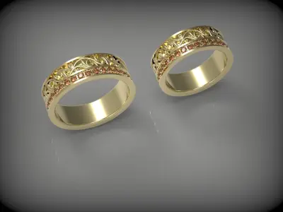 WEDDING RING SET N - 232 3D print model