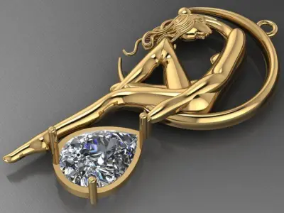 Moon pendant 3D print model