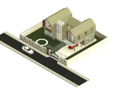 4 Bedroom 3D Modern House Model 3D model