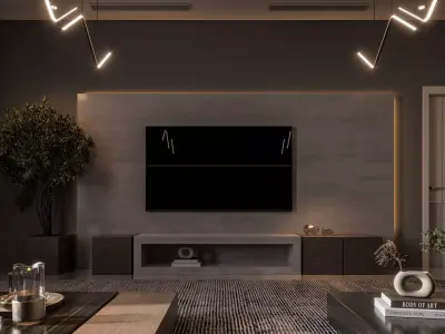 Modern Living Room 3D model