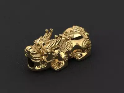 TYHUU gold dragon charm Free 3D model