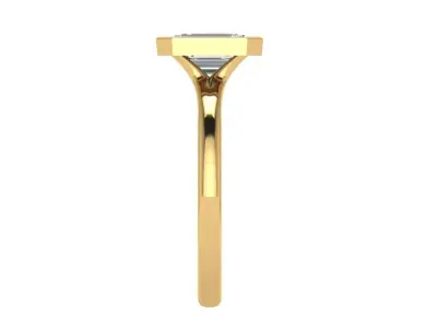 emerald bezel cut solitaire  3D print model