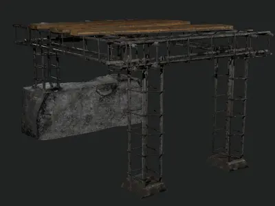 Concrete construction PBR Low-poly 3D model