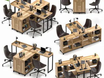 Apple Home Office Workspace Set 3D model