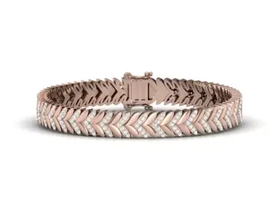 bracelet chevron in rose gold 3D print model