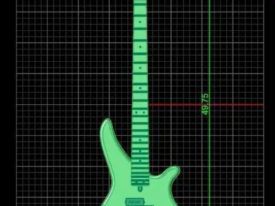 electric guitar  pendant keychain decoration 3D print model