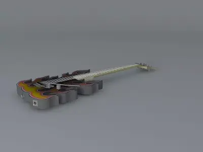 Schecter USA custom shop flame guitar Free 3D model