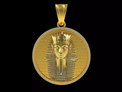 Mendel Mens Egyptian Gold Pendant 3D print model