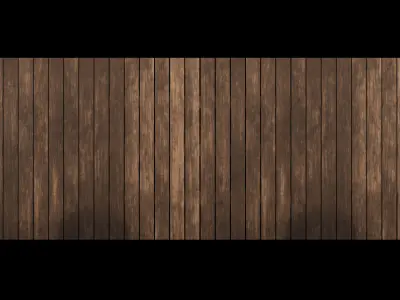 Wood Fence Low-poly 3D model