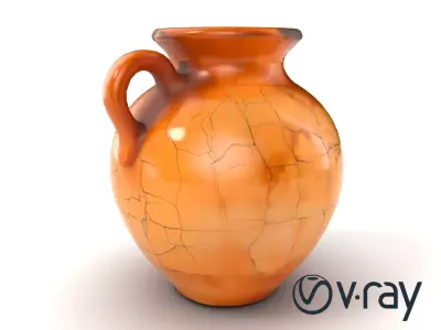 Rustic Cracked Amphora model pack Low-poly 3D model