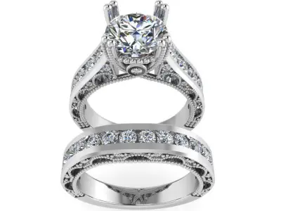 Round Diamond Channel Setting Ring 2517 3D print model
