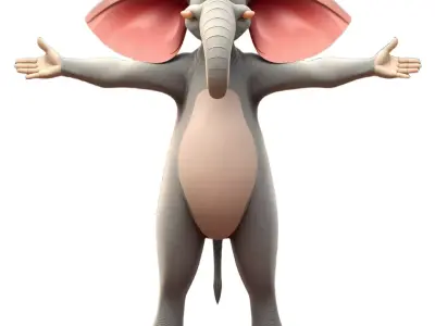 Friendly Elephant with Hat model pack Low-poly 3D model