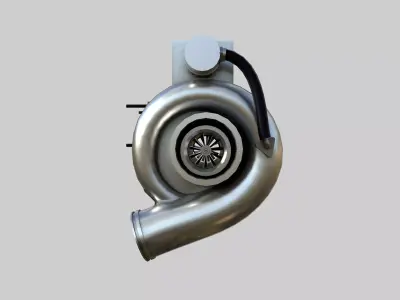 Turbocharger Low-poly 3D model