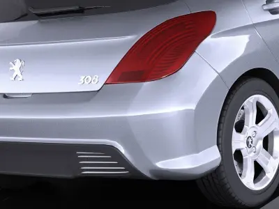 Peugeot 308 hatchback 5door 2013 VRAY 3D model