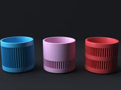 6-Piece 3D Printed Flower Pot Ensemble 3D print model