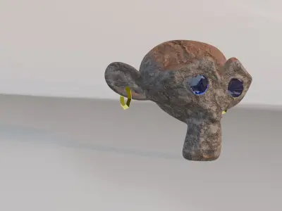 Ancient monkey treasure Low-poly 3D model