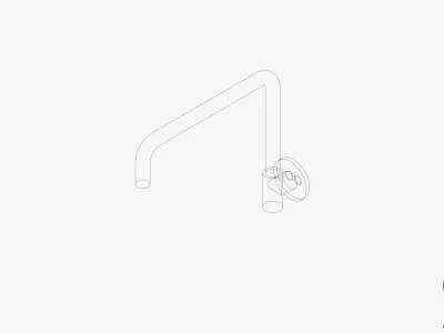 Sink Spout - Luxury - Sleek - Wall - Squareline - 240 Low-poly 3D model