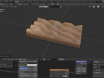 High quality Artistic decoration Wave wall abstract table Low-poly 3D model