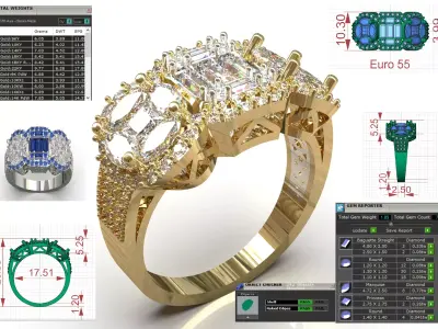 Luxury Wedding Jewelry stl 3dm Ring Model jr00248 3D print model