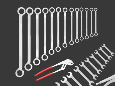 Hand Tools Pack Low-poly 3D model