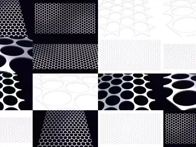 Perforated panel in 60 degree staggered pattern 3D Model Collection
