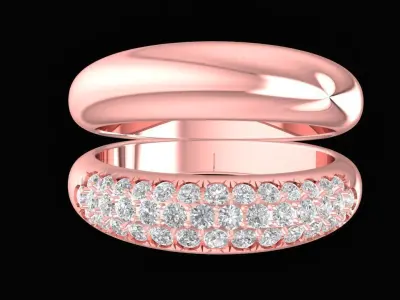 Twisted Diamond Band Ring 3D Model  2456 3D print model