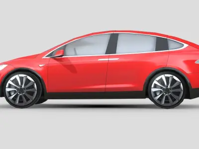 Tesla Model X 2018 Low-poly 3D model