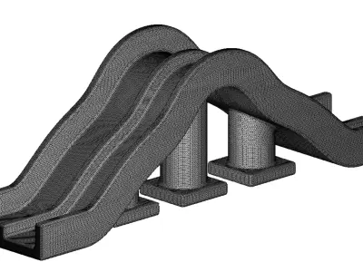 Plastic High Lift Bridge Toy 3D model