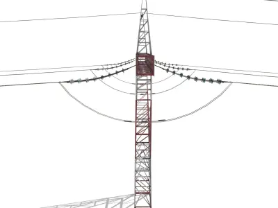 Electricity Pole 22 Low-poly 3D model