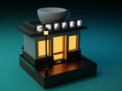 Coffee shop Free 3D model buy