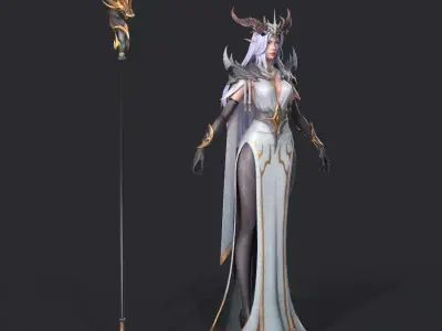 Dragon mother Low-poly 3D model