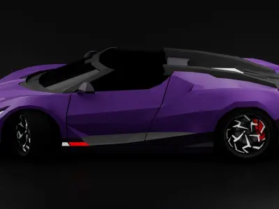 Baguette Central - Low Poly Generic Hyper Car Low-poly 3D model