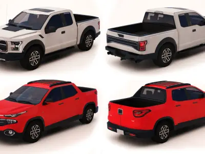 Vehicle-Pack-2 ford pickup truck Low-poly 3D model