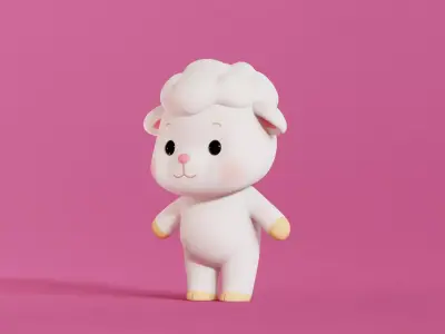 Sheep Character Cartoon Chibi Kawaii Low-poly 3D model