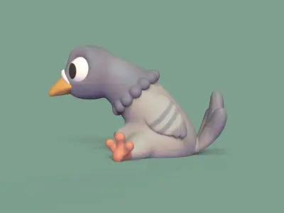 Cartoon Pigeon 3D print model