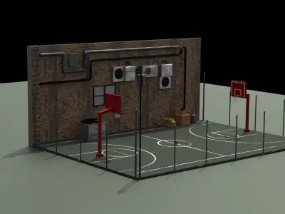 basketball court 3D model order