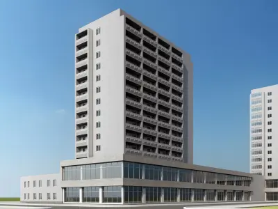 building set  Irpin military hospital multi storey building  3D model