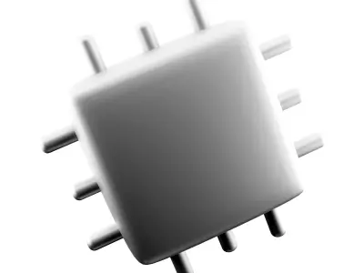 3d Microchip line icon 3D model