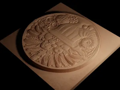 Cornucopia CNC 3d Print High Relief Sand Casting 3D print model