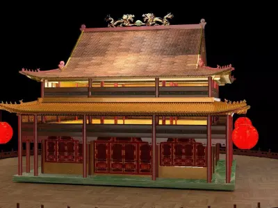 Chinese ancient house  3D model 24