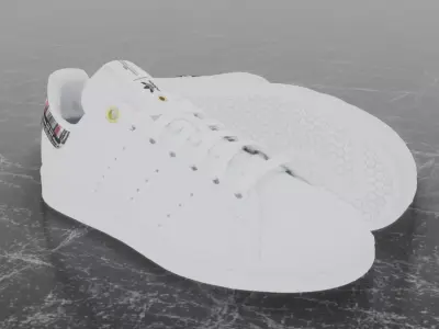 Adidas 3D Shoes - White - Stan Smith Series Low-poly 3D model