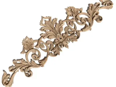 Cartouche-018 ornate gold leaf 3D model