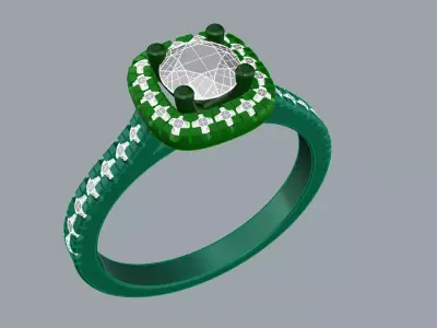 Jewelry Diamond Ring Gold Brand 3D print model
