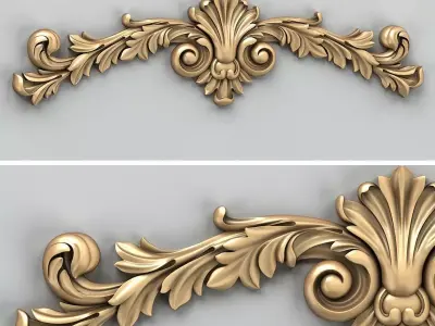 Carved decor horizontal 027 3D model