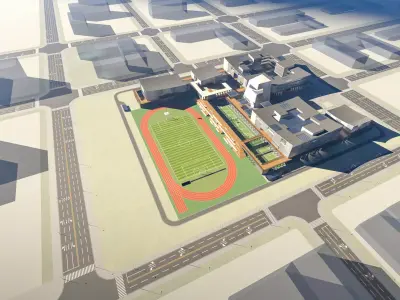 3D Campus School Buildings Set  001 3D model