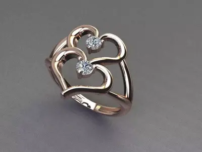 Heart Ring 10 3D print model