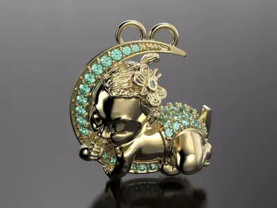 Baby pendant 3D print model