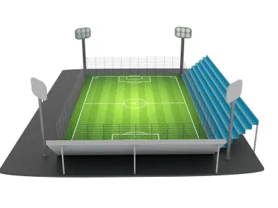 Football Stadium Low-poly 3D model 8