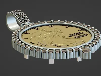 coin bezel with diamonds  3D print model