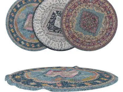 Round Rug Set 166 3D model